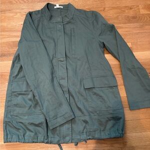 New- Eileen Fisher Women’s Petite Small Organic Cotton Green Zip Jacket